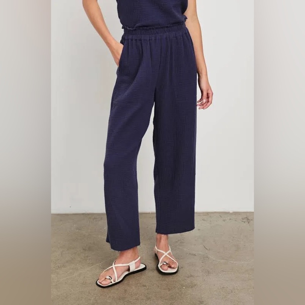 Rails Leon Crop Cotton Gauze Pull-On Pants in Admiral Blue